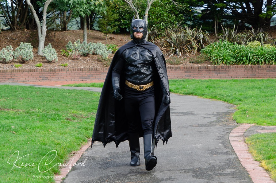 Batman-inspired caped-crusader superhero performer for NZ children's parties